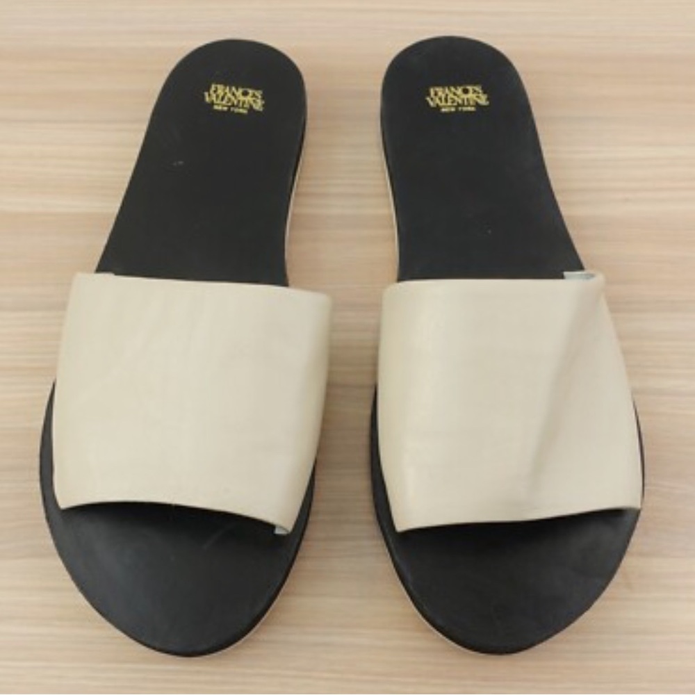 Frances Valentine Women's Black and Cream Mules